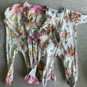 SIX PAIRS 3-6 mo Burt’s Bees baby girl pjs